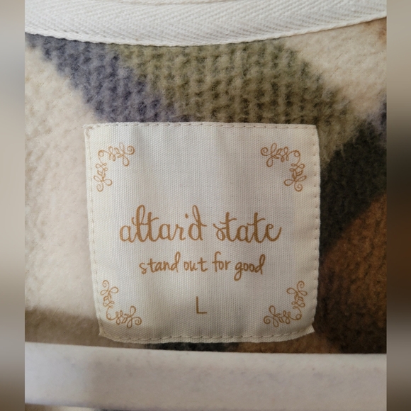 Altar'd State Button-Up Fleece Plaid Jacket - Picture 6 of 6